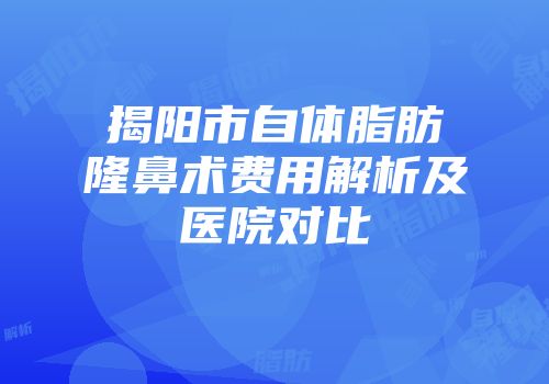 揭阳市自体脂肪隆鼻术费用解析及医院对比