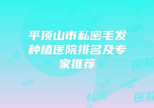 平顶山市私密毛发种植医院排名及专家推荐