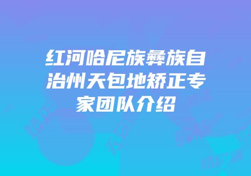 红河哈尼族彝族自治州天包地矫正专家团队介绍