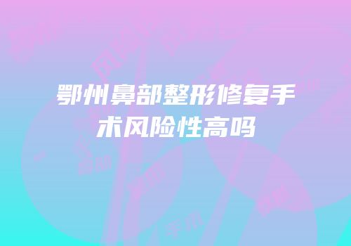 鄂州鼻部整形修复手术风险性高吗