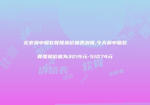 北京鼻中隔软骨隆鼻价格表浏览,今天鼻中隔软骨隆鼻价格为3219元-51074元