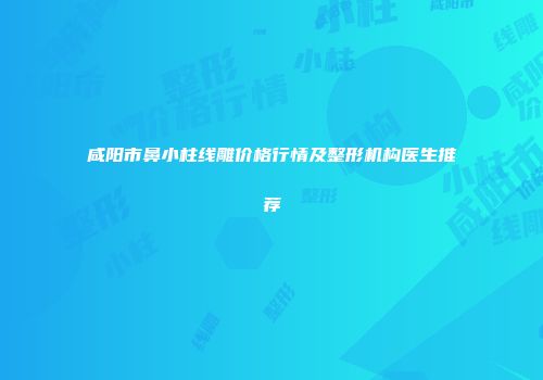 咸阳市鼻小柱线雕价格行情及整形机构医生推荐