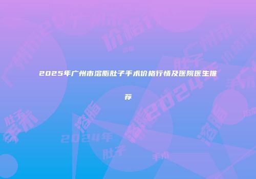 2025年广州市溶脂肚子手术价格行情及医院医生推荐