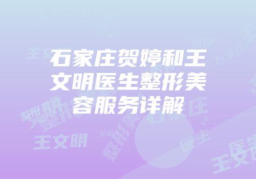 石家庄贺婷和王文明医生整形美容服务详解