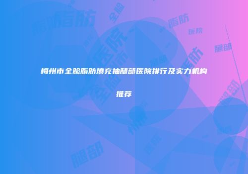 梅州市全脸脂肪填充抽腿部医院排行及实力机构推荐