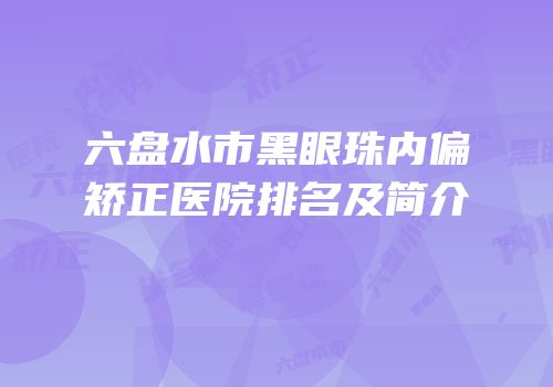 六盘水市黑眼珠内偏矫正医院排名及简介
