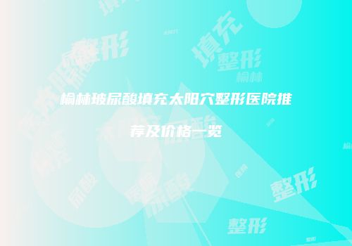 榆林玻尿酸填充太阳穴整形医院推荐及价格一览