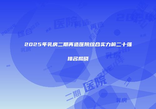 2025年乳房二期再造医院综合实力前二十强排名揭晓