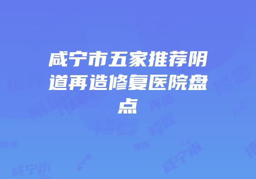 咸宁市五家推荐阴道再造修复医院盘点