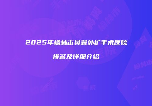 2025年榆林市鼻翼外扩手术医院排名及详细介绍
