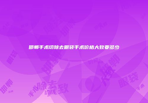 邯郸手术切除去眼袋手术价格大致要多少