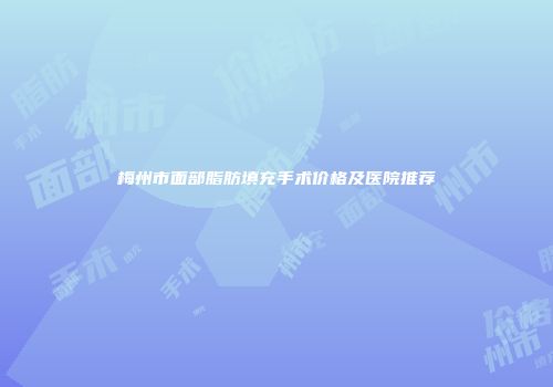 梅州市面部脂肪填充手术价格及医院推荐