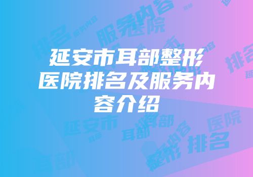 延安市耳部整形医院排名及服务内容介绍