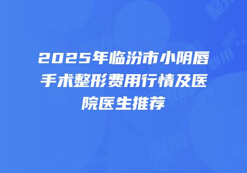2025年临汾市小阴唇手术整形费用行情及医院医生推荐