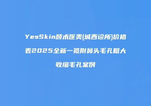 YesSkin颜术医美(城西诊所)价格表2025全新一览附鼻头毛孔粗大收缩毛孔案例