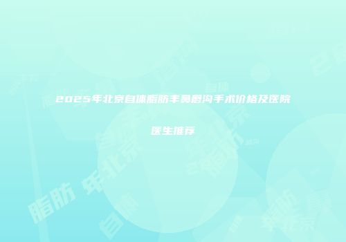 2025年北京自体脂肪丰鼻唇沟手术价格及医院医生推荐