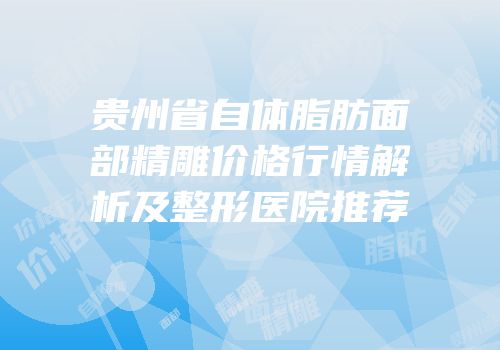 贵州省自体脂肪面部精雕价格行情解析及整形医院推荐