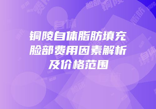 铜陵自体脂肪填充脸部费用因素解析及价格范围