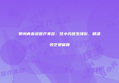 鄂州青春泉医疗美容：任小凡医生领衔，精湛技艺受信赖