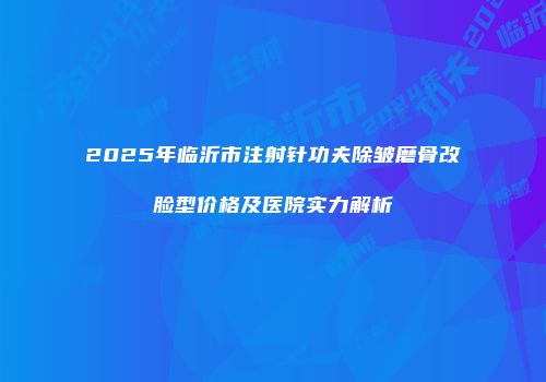 2025年临沂市注射针功夫除皱磨骨改脸型价格及医院实力解析