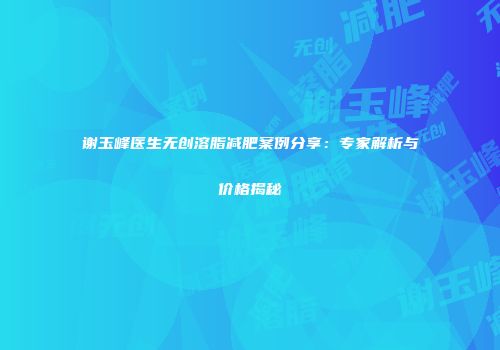 谢玉峰医生无创溶脂减肥案例分享：专家解析与价格揭秘