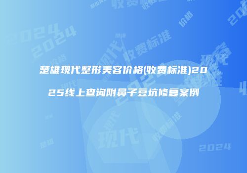 楚雄现代整形美容价格(收费标准)2025线上查询附鼻子豆坑修复案例