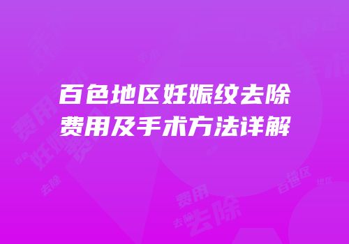 百色地区妊娠纹去除费用及手术方法详解