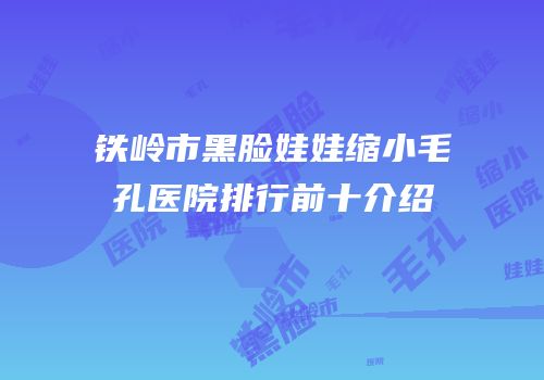 铁岭市黑脸娃娃缩小毛孔医院排行前十介绍