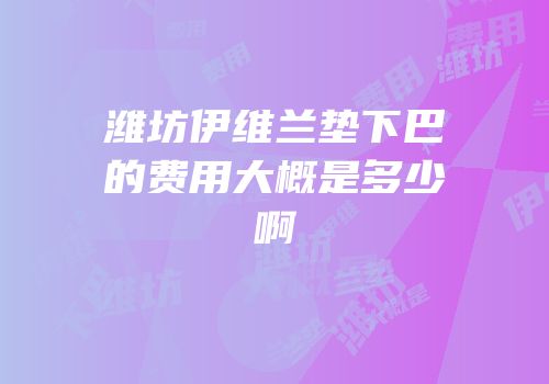 潍坊伊维兰垫下巴的费用大概是多少啊