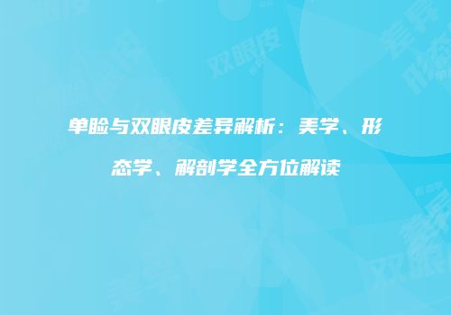 单睑与双眼皮差异解析：美学、形态学、解剖学全方位解读
