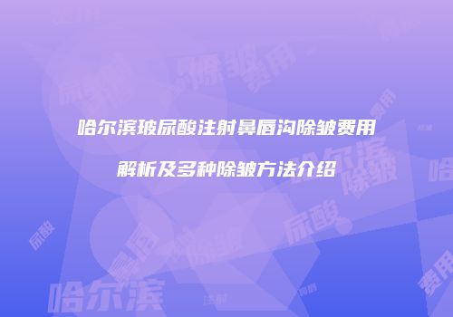 哈尔滨玻尿酸注射鼻唇沟除皱费用解析及多种除皱方法介绍