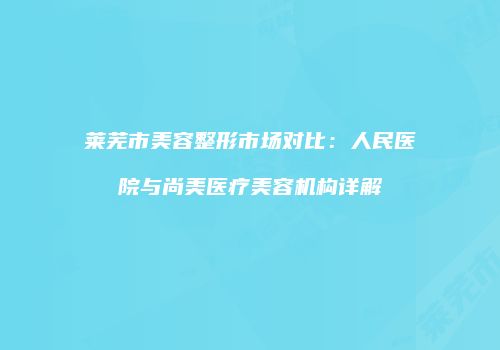 莱芜市美容整形市场对比：人民医院与尚美医疗美容机构详解