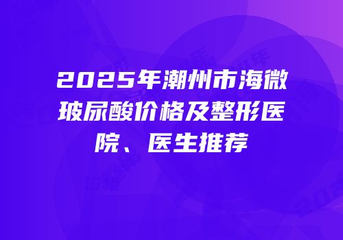 2025年潮州市海微玻尿酸价格及整形医院、医生推荐