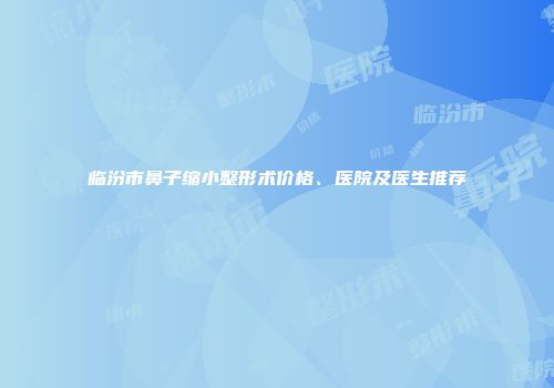 临汾市鼻子缩小整形术价格、医院及医生推荐