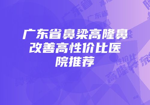 广东省鼻梁高隆鼻改善高性价比医院推荐