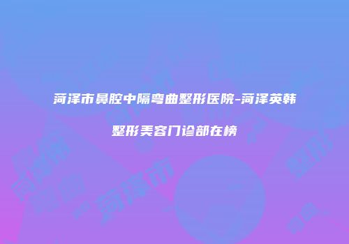 菏泽市鼻腔中隔弯曲整形医院-菏泽英韩整形美容门诊部在榜