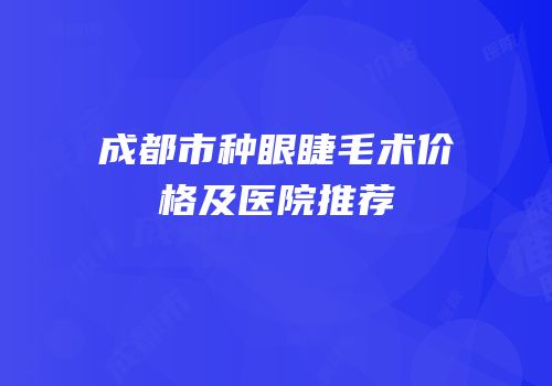 成都市种眼睫毛术价格及医院推荐