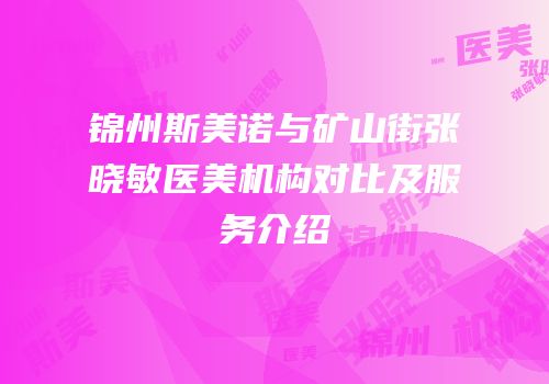 锦州斯美诺与矿山街张晓敏医美机构对比及服务介绍