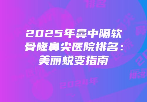 2025年鼻中隔软骨隆鼻尖医院排名：美丽蜕变指南