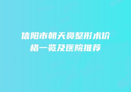 信阳市朝天鼻整形术价格一览及医院推荐