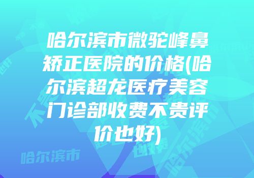 哈尔滨市微驼峰鼻矫正医院的价格(哈尔滨超龙医疗美容门诊部收费不贵评价也好)