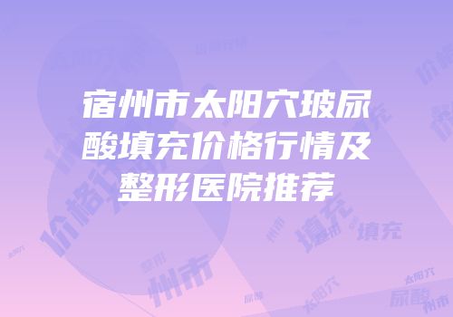 宿州市太阳穴玻尿酸填充价格行情及整形医院推荐