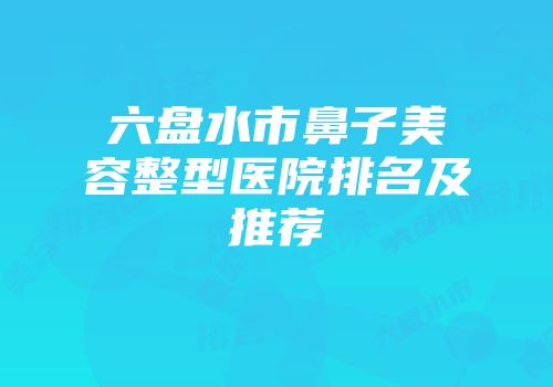 六盘水市鼻子美容整型医院排名及推荐