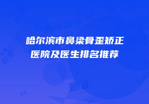 哈尔滨市鼻梁骨歪矫正医院及医生排名推荐