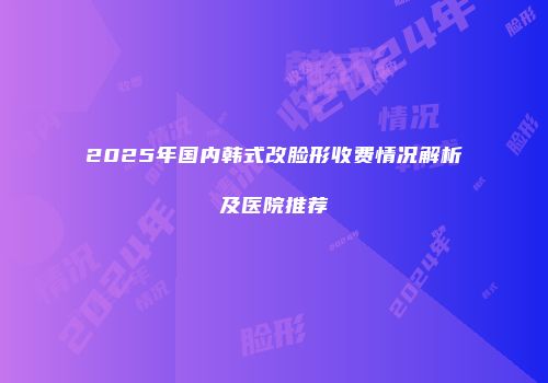 2025年国内韩式改脸形收费情况解析及医院推荐