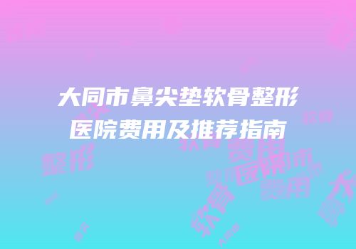 大同市鼻尖垫软骨整形医院费用及推荐指南