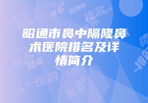 昭通市鼻中隔隆鼻术医院排名及详情简介