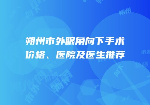 朔州市外眼角向下手术价格、医院及医生推荐
