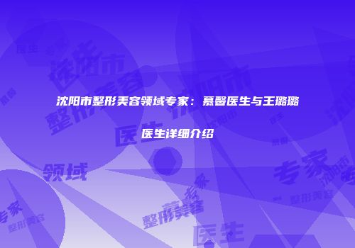 沈阳市整形美容领域专家：慕馨医生与王璐璐医生详细介绍
