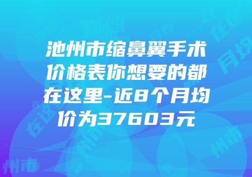 池州市缩鼻翼手术价格表你想要的都在这里-近8个月均价为37603元